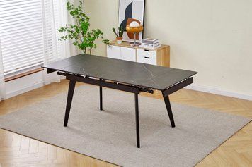 Стіл OSLO CERAMIC 120(180)*80 чорний мат/чорний каркас 10450 фото