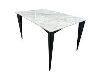 Стіл NORMAN CERAMIC 140*90 Muie White глянець/чорний каркас 10902 фото